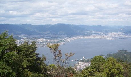 Top-of-the-world view from Mt. Misen on Miyajima Island.